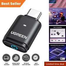 Green USB-C Bluetooth Adapter - Low Latency 5.3 Transmitter for PS5 and More