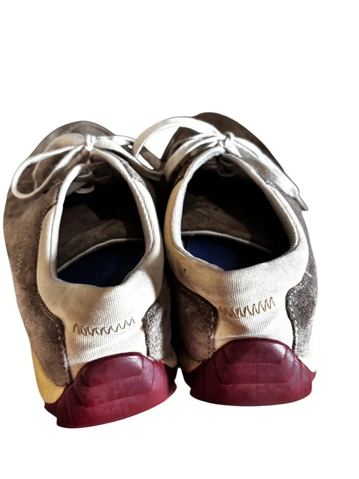 ZAPATOS MUJER SENCILLOS TALLA 8.5 BEIGE GAMUZA CUERO ZAPATILLAS CON CORDONES Foto 4 de 4