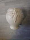 McCoy Matte White Glaze 7" Art Pottery Vintage Vase Planter Leaves and Berries