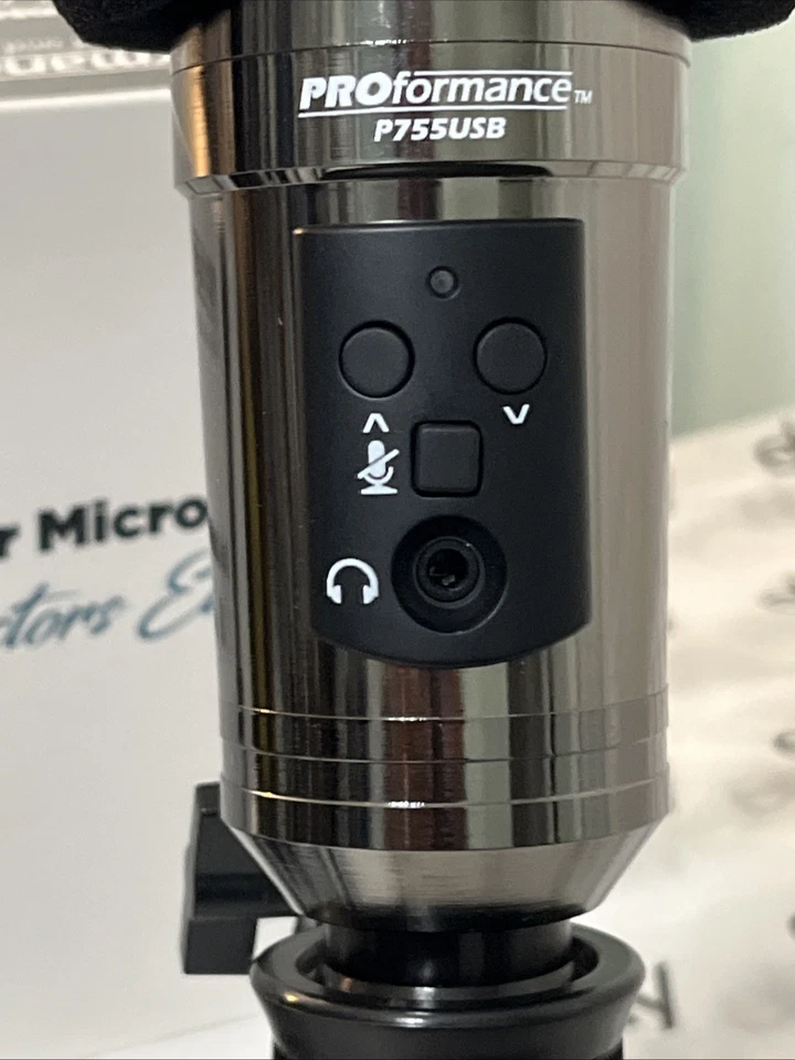 Micrófono condensador de estudio ProFormance P755USB, negro espejo cromado Foto 3 de 4