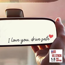 3X I Love You Drive Safe Mirror Sticker, Cute Car I Love You Drive Safe Black