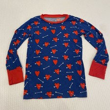 Little Bum Bums 5/6T PJ Top Long Sleeves, Bamboo Spandex Blend Hearts And Arrows