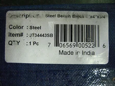 ~ Steel Bench Block - 4" x 4" x 3/4" Item# - JT34443SB NEW    EC5-4