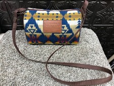 Pendleton Travel Kit Bag, Blue  And Brown Wool Bag