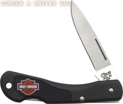 CASE XX KNIFE - HARLEY-DAVIDSON MINI BLACKHORN LOCKBACK #52177 - 3 1/8" CLOSED - Image 1 of 2
