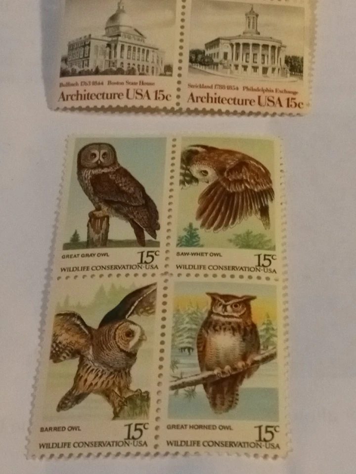 MINT NH OG TWO 15 CENT STAMP BLOCKS CV 8.20 - Image 3 of 4