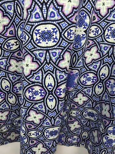 Talbots Plus Dress Women 14W Blue Purple Sheath Pockets Print Stretch Pullover - Picture 8 of 10