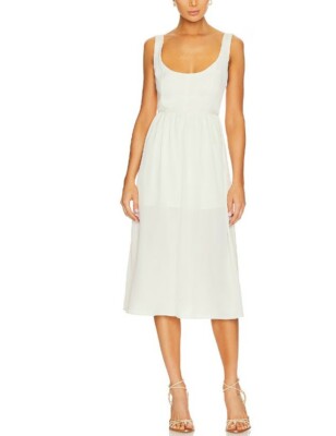 knee length dresses for ladies Lace Panel Corset Midi Dress – WeWoreWhat main image 0