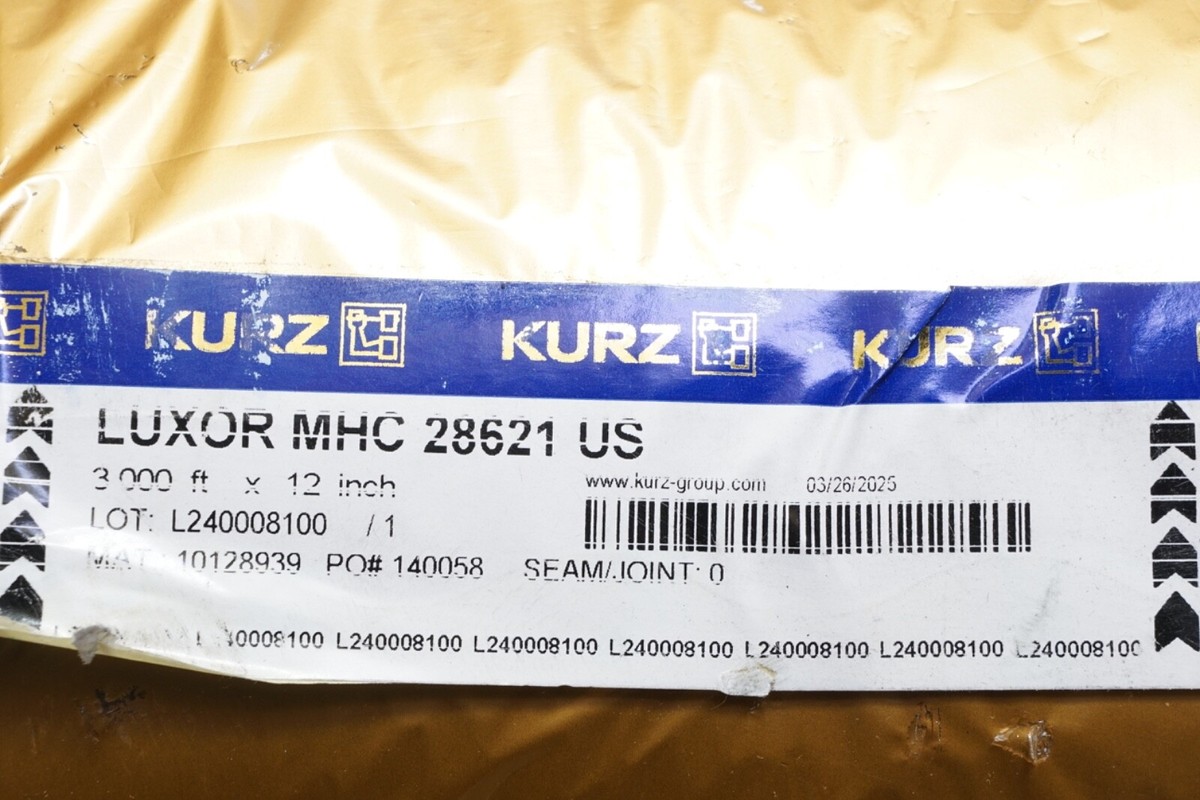 New Kurz Luxor MHC 28621 US Hot Stamping Foil Gold 12” x