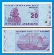 Zimbabwe 20 Dollars P 95, 2009 UNC