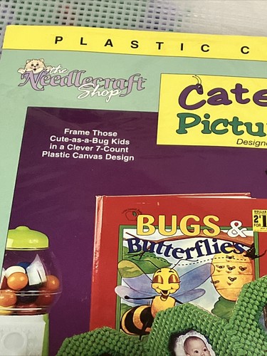VTG NOS PLASTIC CANVAS Caterpillar Picture Frames The Needlecraft Shop CUTE! - Picture 4 of 9