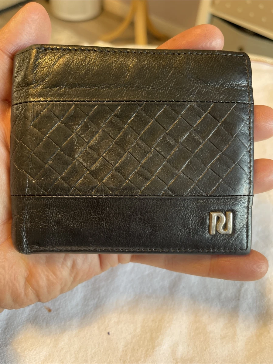 River Island Wallet Gentlemans Black Leather Bifold Wallet Cardholder