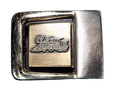 Steam Train Locomotive RR Metal Automatic Belt Buckle
