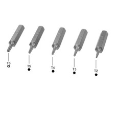 5PC Torx Micro Bits Set 5/32 Inch Hex 4mm Shank T2 T3 T4 T5 T6 Screwdriver Bits