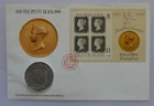 1990 Isle Of Man Penny Black One Crown Coin First Day Cover FDC