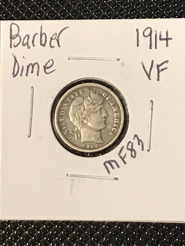 1914 Barber Dime VF
