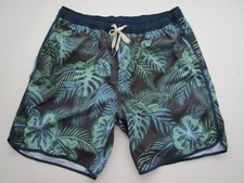 Mens XXL Fair Harbor The Anchor Lined green floral hawaiian swim trunks shorts