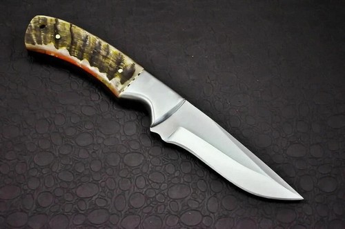 Handmad D2steel Skinner Knife with Beautiful Bone handle included leather sheath - Picture 4 of 5