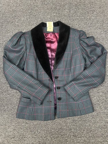 Laura Ashley Vintage Tartan Jacket Vintage Blazer Women's Coat Size 8 USA - Picture 2 of 12