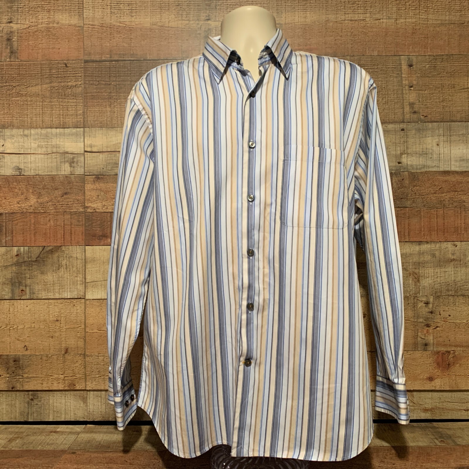 Robert Talbott Multi Color Striped 100 % Cotton D… - image 1