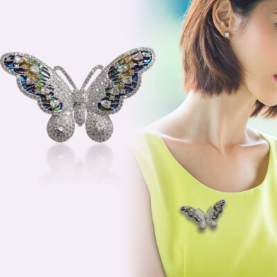 New Exquisite Oil Dripping Elegant Alloy Butterfly Sweater Brooch Jewelry Gift