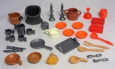 Playmobil Geschirr Topf Pfanne Teller Kanne Sack Eimer Kerzen Schüssel Dose #22