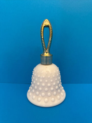 Vintage Avon Sweet Honesty Milk Glass Hobnail Bell Bottle 3/4 Full - Picture 1 of 12