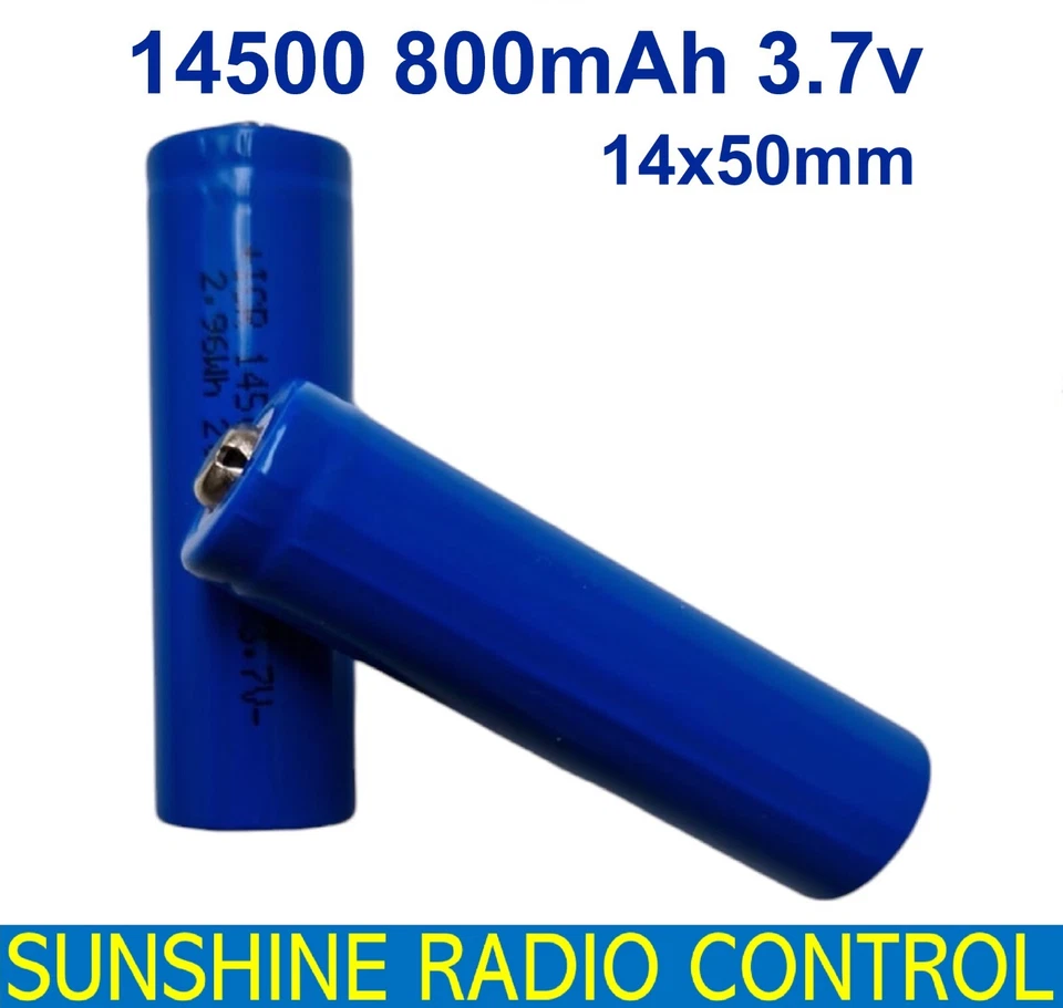 14500 Rechargeable Lithium Batteries GENUINE 3.7v 800mAh Li-Ion Cell Battery UK - Image 2 of 4