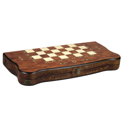 Helena geschnitztes Palisander Backgammon Set 20 Zoll
