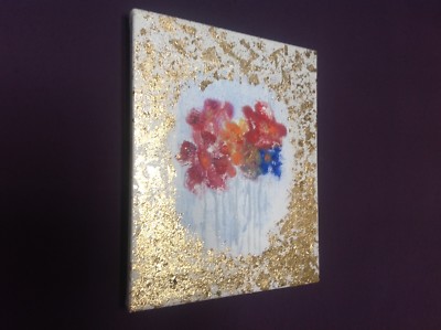    Picture Painting Oil Canvas Art Original Decoration Gift Flowers Gold