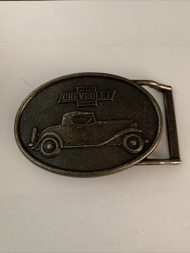Vtg Chevrolet Chevy Car Belt Buckle RJ Roberts Co.