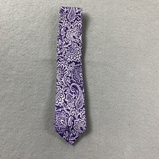 Michael Kors Tie Mens Purple Paisley Necktie Silk Blend
