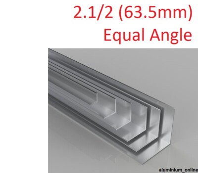 ALUMINIUM GLEICH WINKEL 2,1/2 (63,5mm) 4 Stärken, Längen bis 2,5m