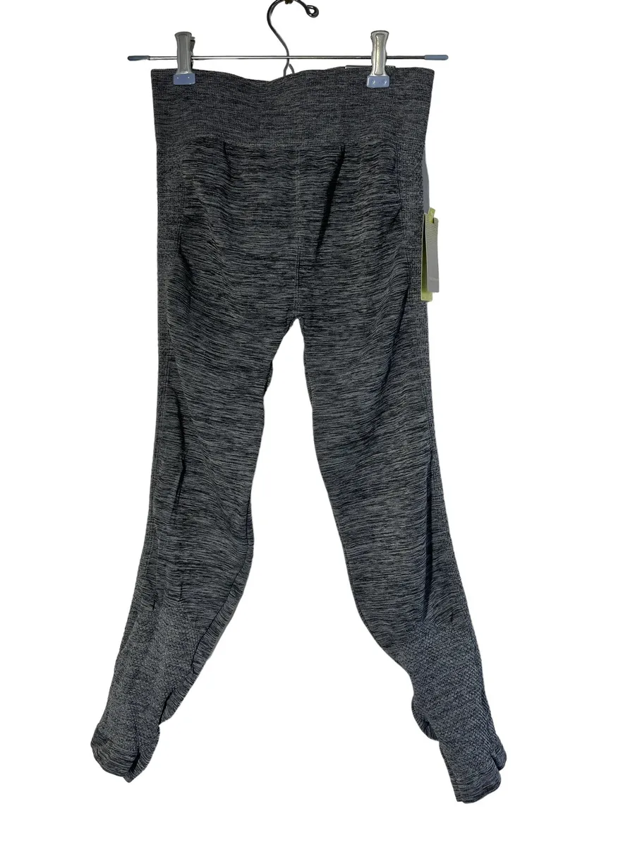 Tek Gear Leggings Shirred Mid Rise Activewear Spacedye Gray Fitted L / XL  NWT