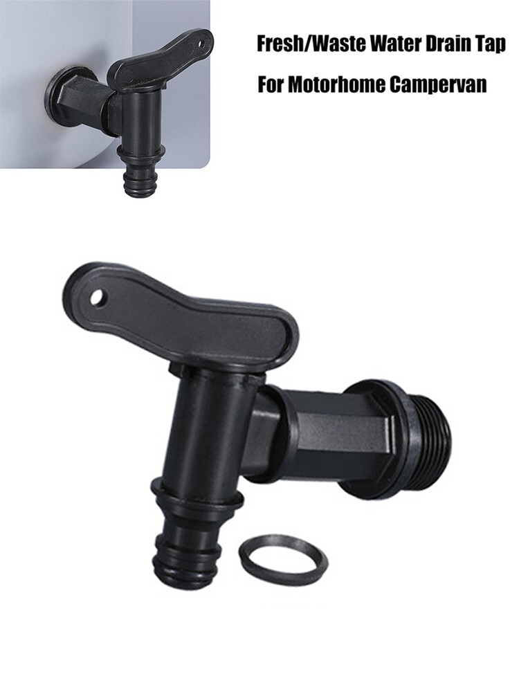 EAWFGTUW Wohnmobil Ablasshahn - Schwarz Kunststoff Wasserhahn Für Wassertank