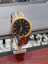 Bulova Mens Watch Two Tone Black Dial 39mm REF 98B133