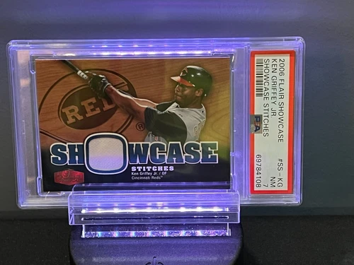 2006 Flair Showcase Ken Griffey Jr. Stitches #ss-kg PSA 7 Game Used