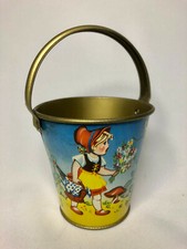 Vintage Germany US zone seaside tin sand pail bucket red riding hood