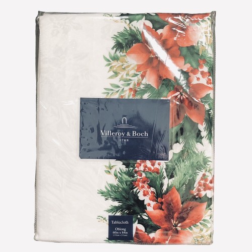 Villeroy & Boch Tablecloth Christmas Foliage 60 x 84 Oblong Elegant Damask NEW - Picture 3 of 7