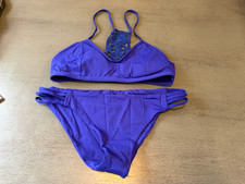 full cut NEW blue L SPACE two piece swimsuit bikini size large