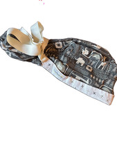 Scrub Cap, Brown Safari Pattern, Ponytail Scrub Cap