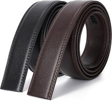 2 Pack Ratchet Belt Strap for Men Leather Belts Without Buckle Replacement Le...