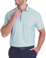 Puma Men's Large Jacquard Mattr Modern Mint Check Golf Polo Shirt Short Sleeve