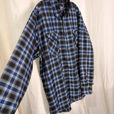 Dixxon Performance Machine Flannel Shirt Mens 2XL Blue Black Plaid D-Tech Snap