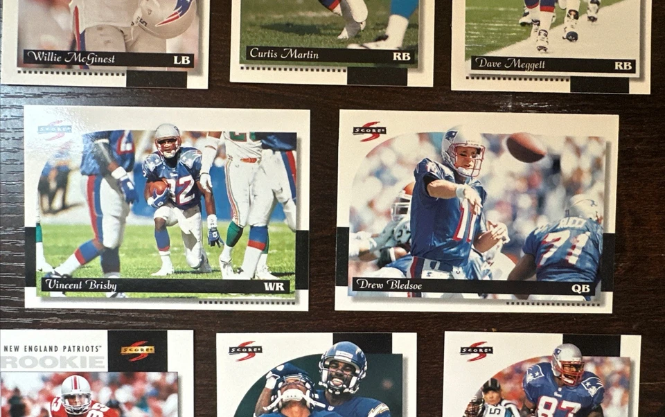 100 Sets - 1996 Score Patriots Team - 8 Card Sets - Glenn RC, Bledsoe …  NM/MT - Image 4 of 4