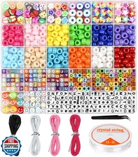 Dowsabel Bracelet Making Kit, Beads for Bracelets Making Pony, Kandi, Polymer