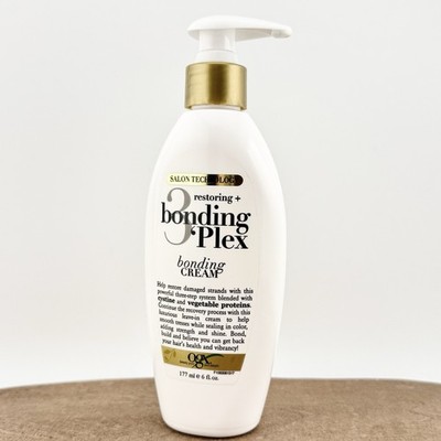 OGX Salon Technology Restoring + Bonding 3 Plex Leave-In Hair Cream 6 oz G