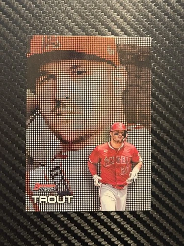 Topps Bowman's Best Pixel Portraits Mike Trout Angels Insert #P-9 Baseball Card