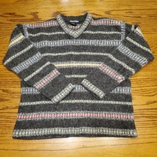 WinterSilks Sweater Women's Large Black Red Yellow Blue Green Knit Silk Wool