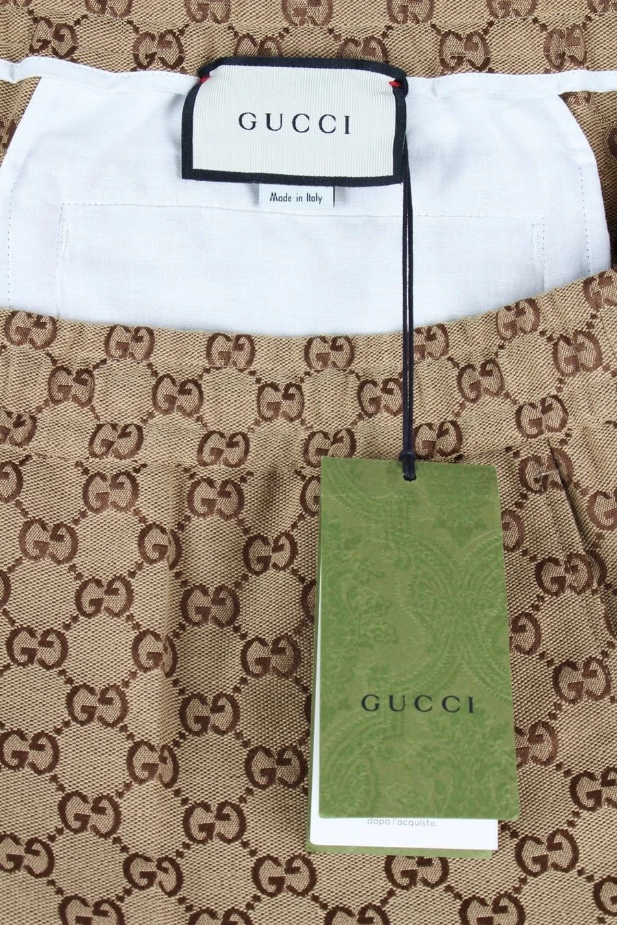 Giacca camicia manica corta in tela Gucci GG 48 87245942